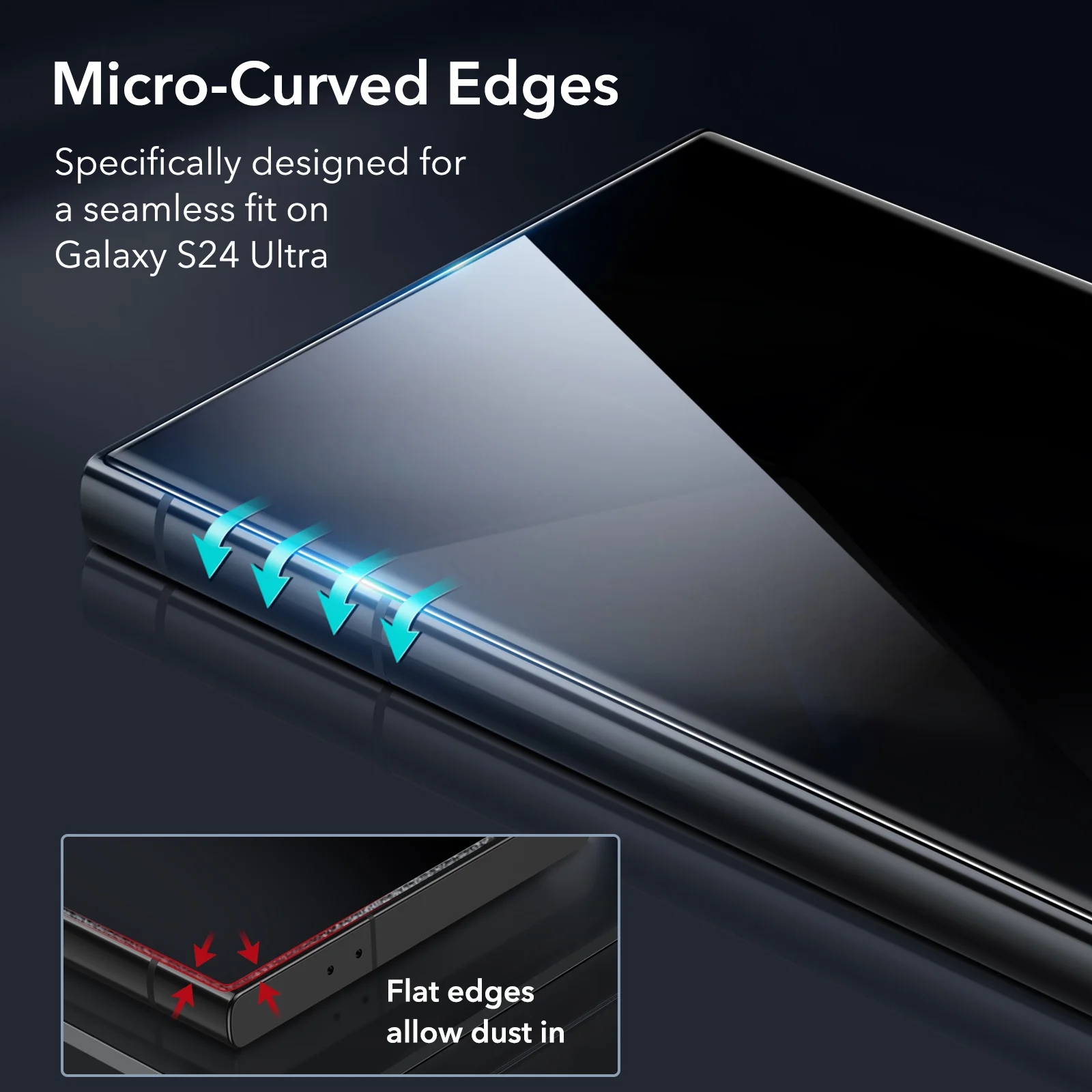 ESR 2PCS Films for Galaxy S24 Ultra Privacy Screen Protector with Auto Alignment Kit, Anti Spy Private Tempered-Glass 3D Curved