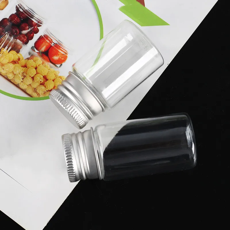 1PCS 5ML/10ML/15ML/20ML Cute Clear Glass Bottles with Cork Stopper Empty Spice Bottles Jars DIY Crafts Vials 5