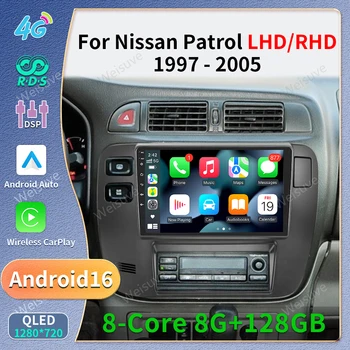 Autoradio Android 16 per Nissan Patrol 1997 - 2005 LHD RHD Navigazione GPS Lettore Multimediale Android Auto Carplay Senza 2din 4G Wifi