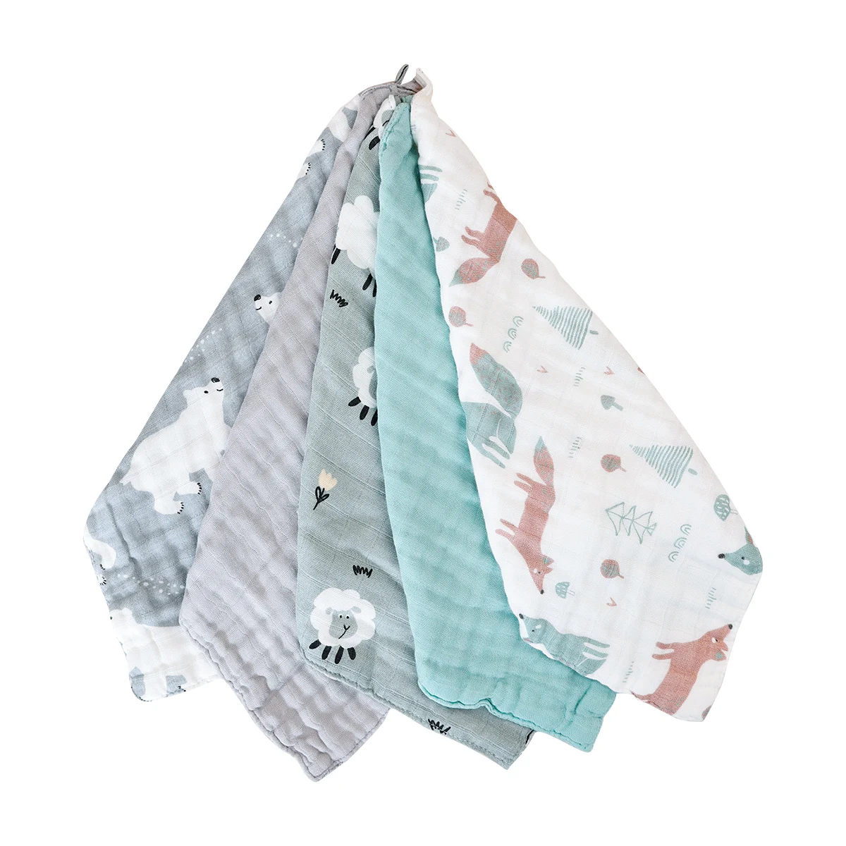 Kangobaby 5pcs Pack Bamboo Cotton Breathable Baby Muslin Towel Newborn Burp Cloth bath towel,cotton towel,baby towel,muslin towel,muslin burp cloth,muslin feeding towel,square towel