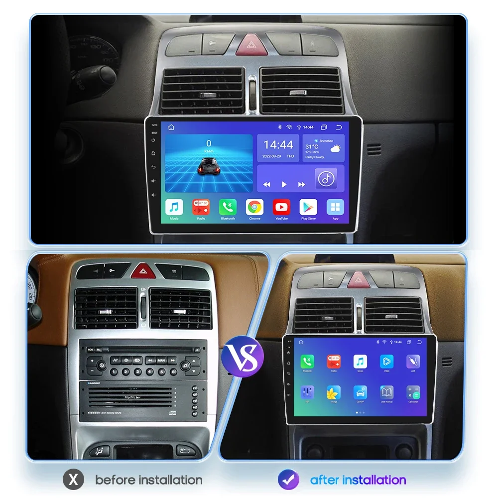 8G+128G AI Voice Carplay 4G-LTE Autoradio for Peugeot 307 SW 307CC 307SW  2002 - 2013 Car Radio 2 Din Android Auto Multimedia GPS - AliExpress