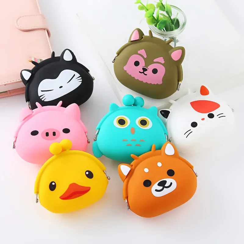 Coin Purse Wallet for Children Mini Purse Female Coin Bag Cartoon Silicone Clutch Bag Pouch