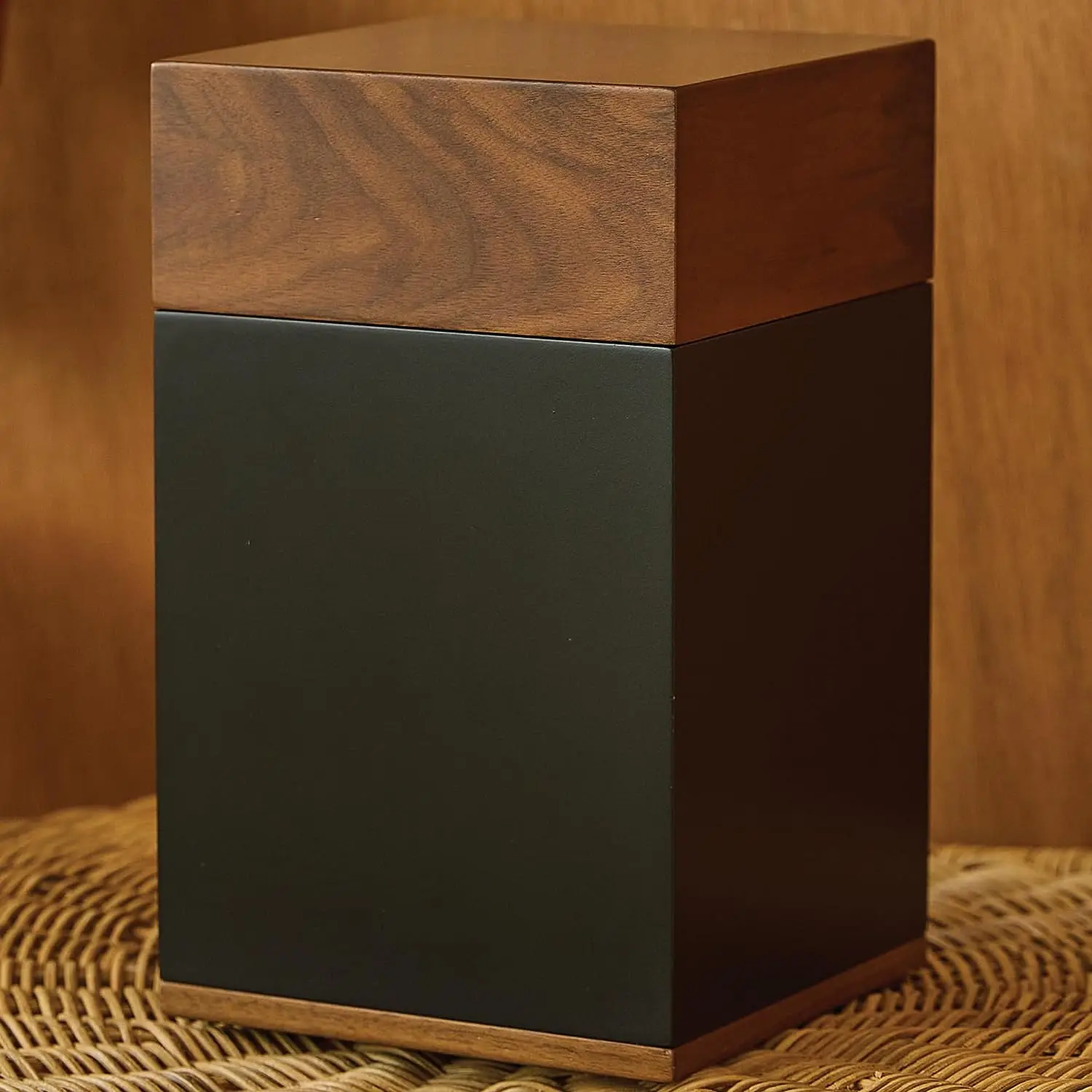 

Walnut Wooden Box Urn for Human Cremation Funeral Handcrafted Solid Wood Urn with Cotton Bag for Storage for Adult Human Ash and