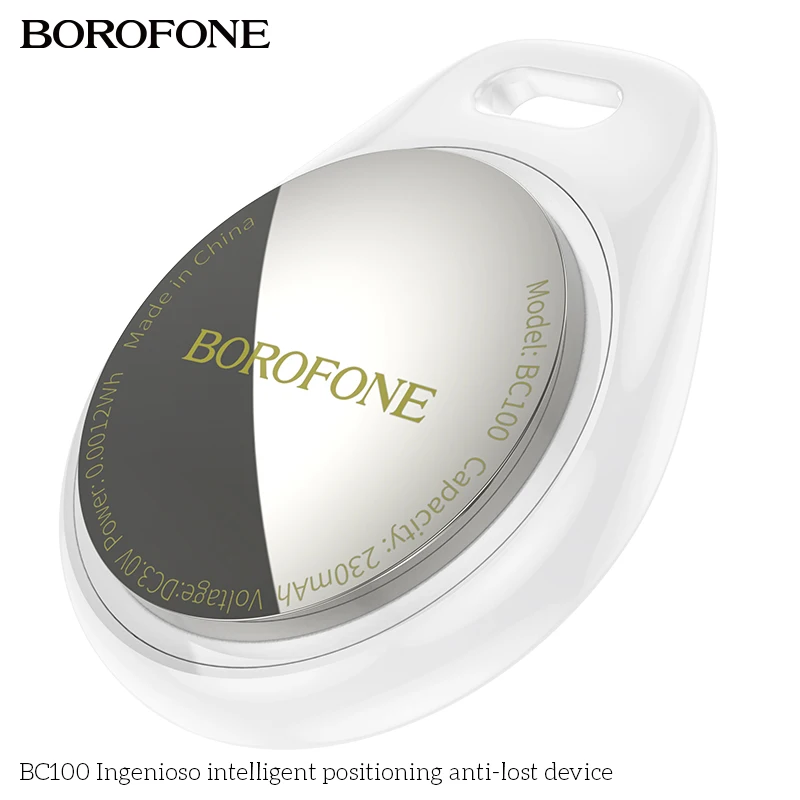 BOROFONE BC100 Mini GPS Airtag Tracker For Car Keychain Pets For Apple IOS Find My App Alarm Locator with Case Anti Lost Device