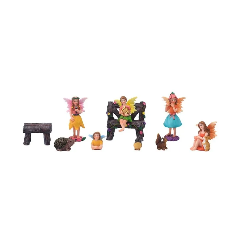 Garden Fairy Statues Set of 10 Outdoor Decor