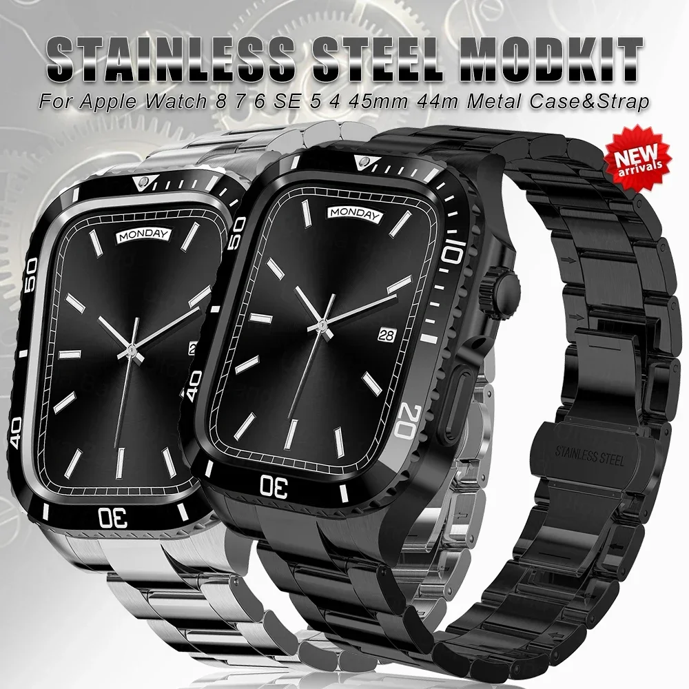 

Комплект для часов из нержавеющей стали для Apple Watch 9 8 7 6 SE 5 4