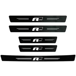 Premium Carbon Fiber Car Door Sill Scuff Plate Decor Stickers, Multiple Pack Options Available (DoorxTrunk - 5Pcs Rine)