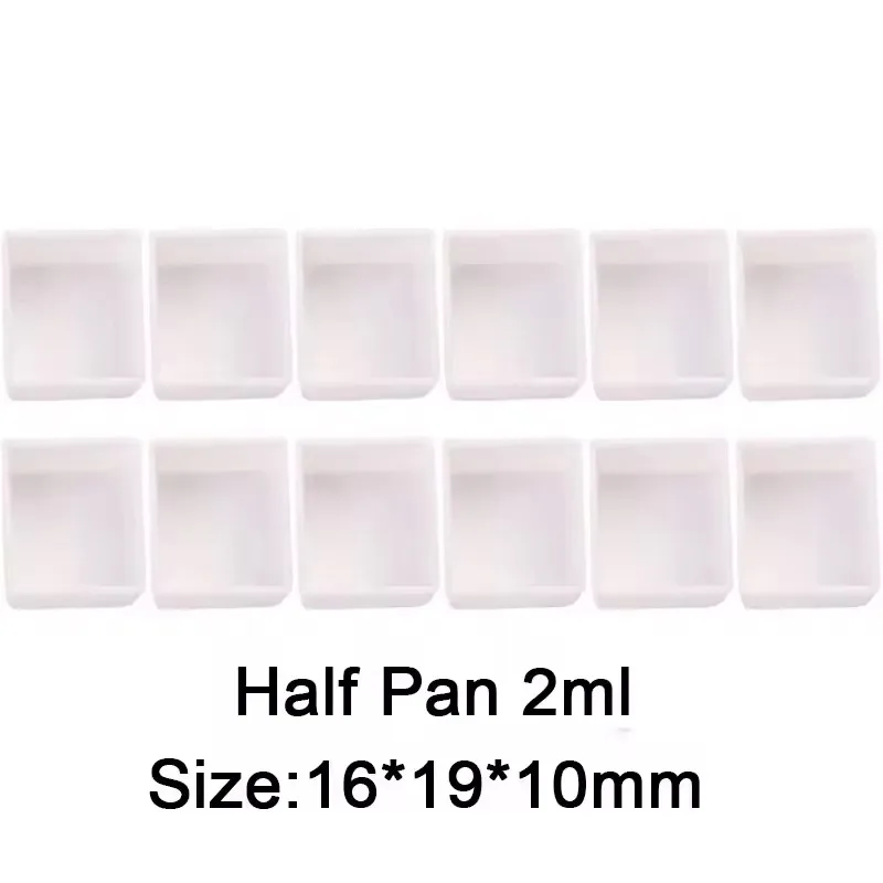2ml Empty Plastic Half Pan Watercolor paint pans watercolor palette color palette White/Transparent Color 25/50/100pcs for Watercolor Acrylic Oil Paints