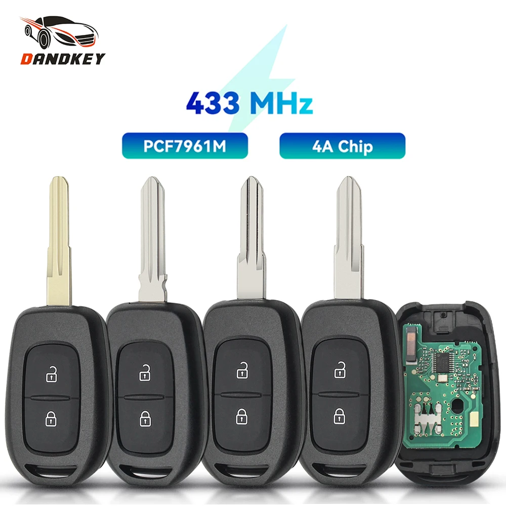 

Dandkey 4A Chip Remote Smart Car Key 2 3 Button For Renault Sandero Dacia Logan Lodgy Dokker Duster Trafic Clio4 433MHZ PCF7961M