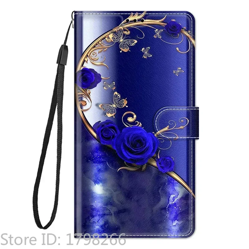 Leather Wallet Phone Case - Magnetic Flip Cover with Stand and Artistic Design
