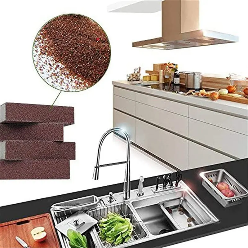 1/2/4Pcs Magic Sponge Eraser Kitchen Cooktop Carborundum Rust Remover Cleaning Brush Dish Pot Descaling Sponge Clean Tools 5