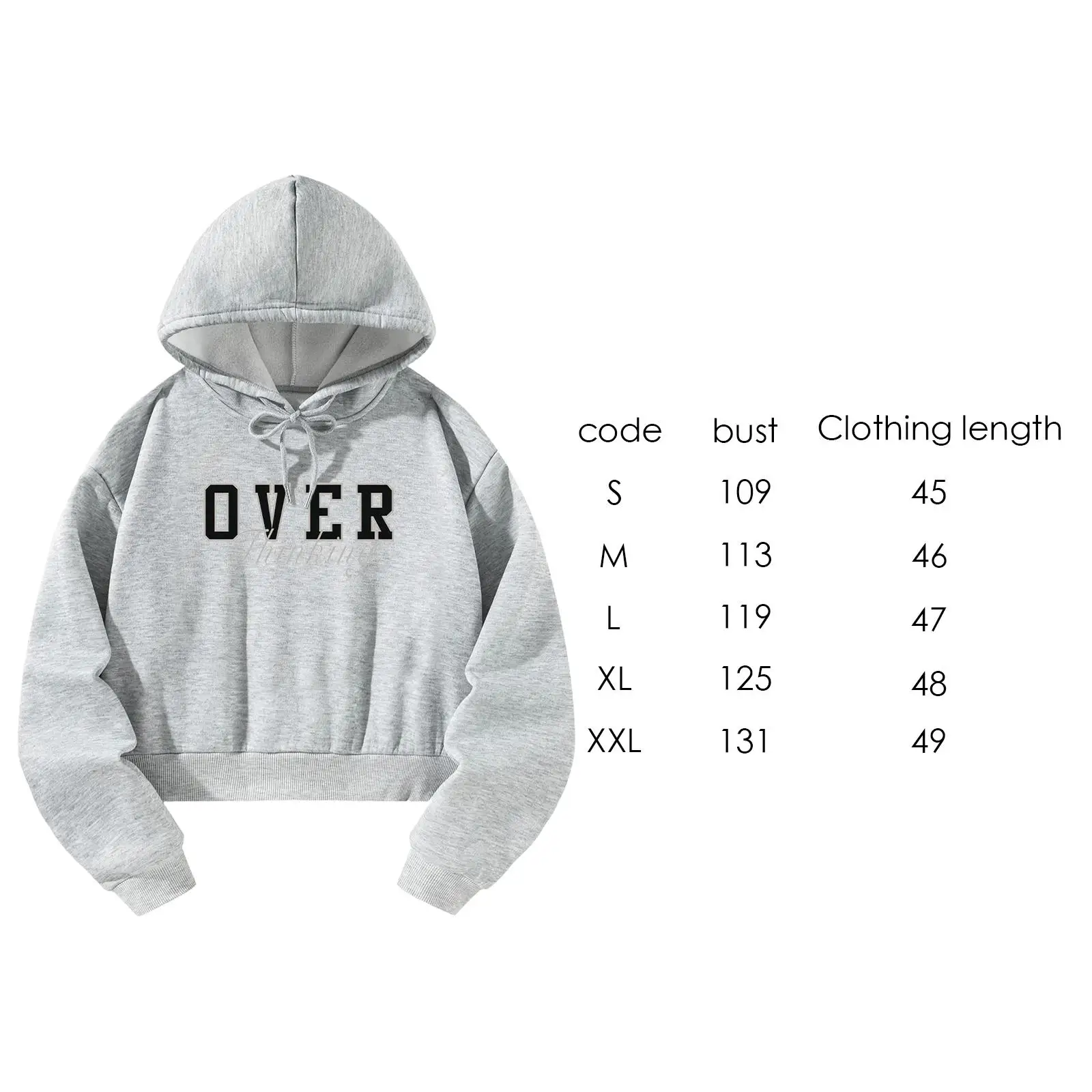 Long Sleeve Cropped Sweatshirt Top Crop Hoodie Stylish Soft Hooded Sweatshirt Fall Outfits Womens Hoodies for Sports Home Office