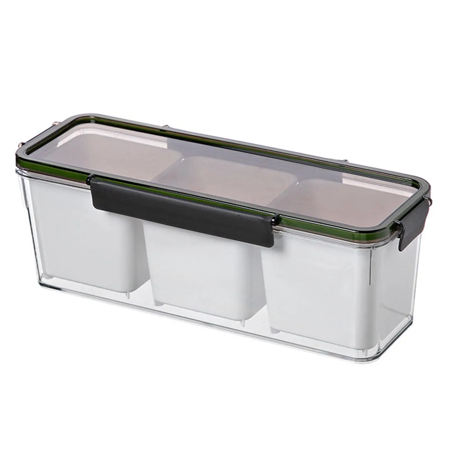 Chilled Condiment Server with Lid Multipurpose on Ice 3 Compartment Ice Serving Bowl for Outdoor Vegetables Meats Seafood Fruits