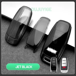 Premium Clear TPU Car Key Case Protector Shell - Auto Accessories (Black(Audi - D Style))