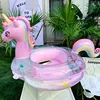 Swim Ring Inflatable Pool Float Baby Rainbow Sequined Unicorn for Kids Swimming Circle Children Swim Ring Pool Toys Floating 2