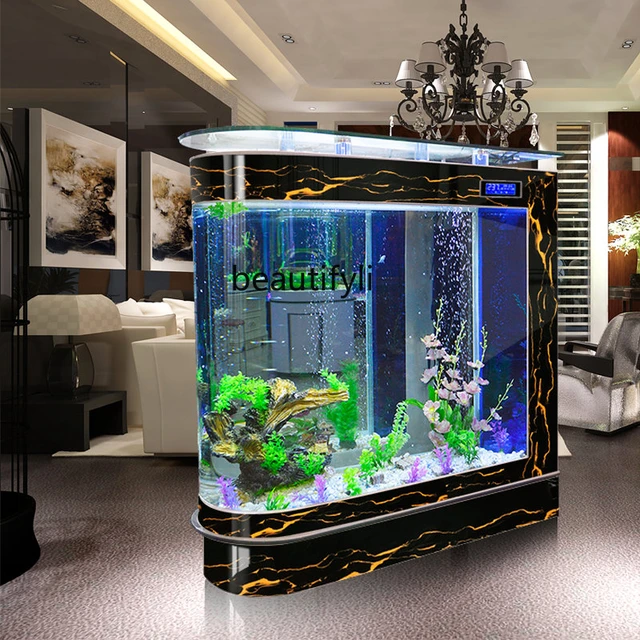 zq Bullet Fish Tank Aquarium Large Fish Globe Partition Ecological Glass Fish  Tank Bar Counter - AliExpress