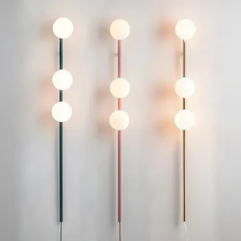 Long LED Glass Ball Plug-In Wall Lamp 1