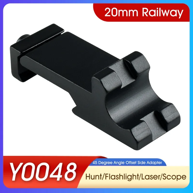 

45 градусов угол офсетной адаптер по бокам 20 мм направляющие Пикатинни оружие Тактический фонарик крепление для лазерного прицела аксессуары для охотничьей винтовки
