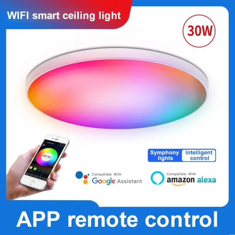 

Smart Light Voice Control App Control Wifi Smart Led Ceiling Light Rgb Dimmable Works With Alexa Assistant Led Lamp