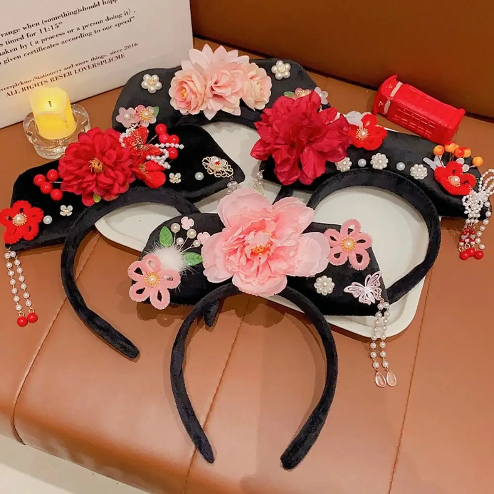 Chinese Style Ancient Royal Court Queen Princess Headband Children Headdress Traditional Hanfu Crown New Year Hair Accessories 4