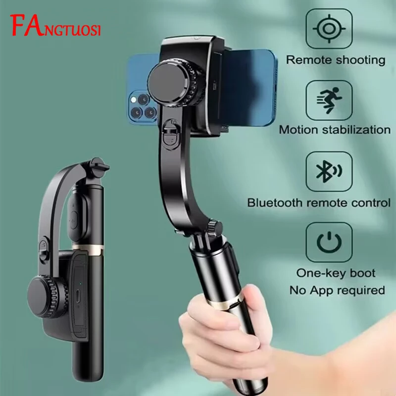 Fangtuosi-estabilizador de Vídeo Móvel Bluetooth Selfie Stick Estabilizador de Gimbal para Smartphone Live Vertical Shooting Bracket