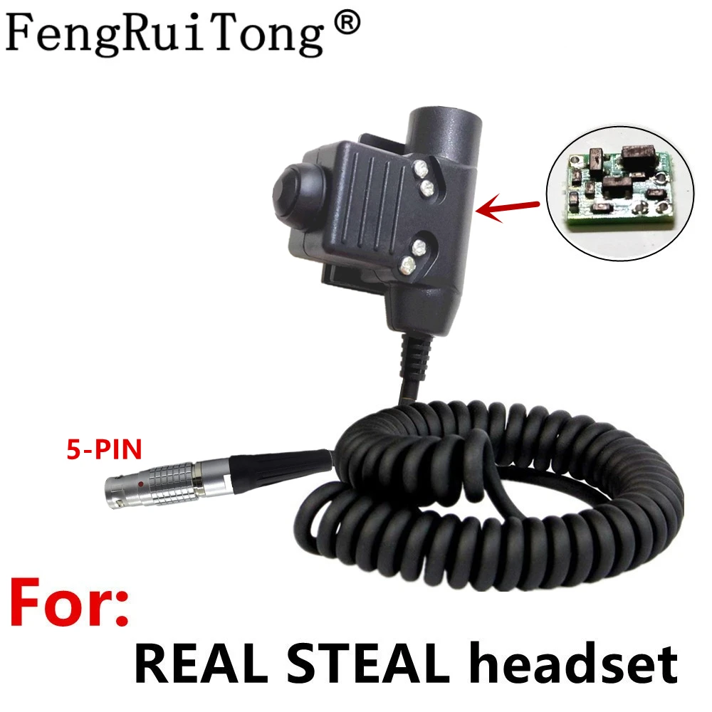 Tactics U94 PTT AMPLIFIED version for Selex H4855 Radio Bowman for REAL STEAL headset 3M  comtacs/MSA Dynamic MIC headset