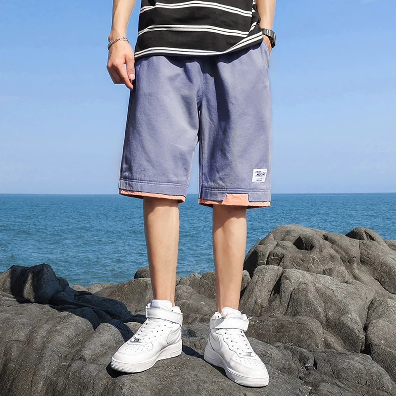 여름용 경량 통기성 데일리 스포츠 레저 반바지 남성용 아웃도어 하이킹 등산 트렌드 루즈핏 5부 반바지