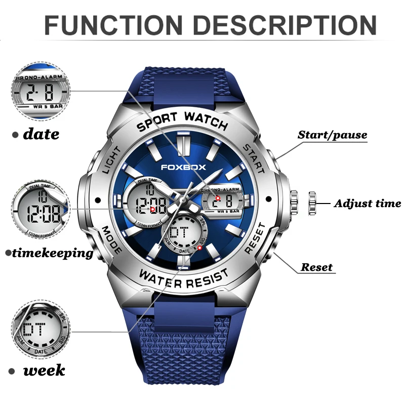 2023 LIGE Luxury LED Display Men Wristwatches Luminous Sport Man Watch Waterproof Military Quartz Male Clock Relogio Masculino