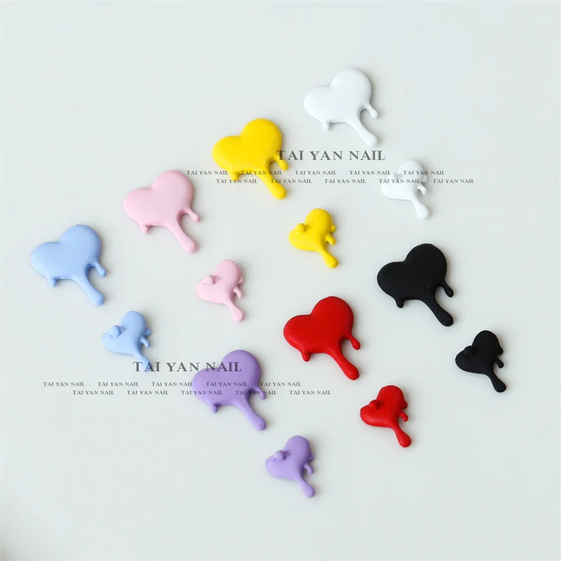 

20Pcs Peach Heart Nail Art Charms Alloy Spray Paint Scrub Nail Art Decoration Kawaii Love Heart DIY Press On Nail Manicure Charm