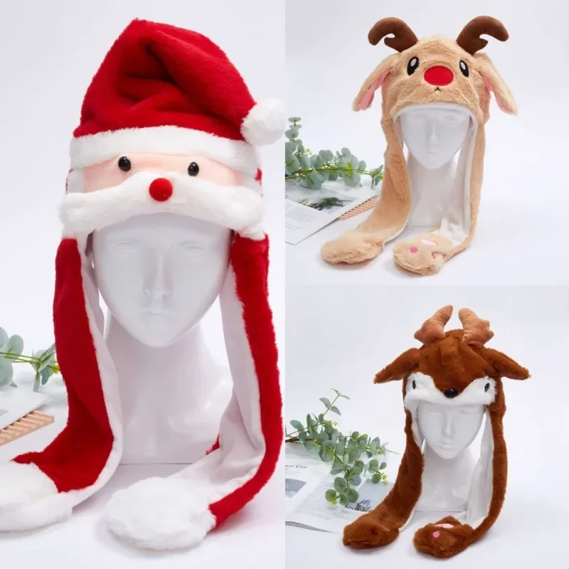 Christmas Hats Cold And Windproof With Santa Reindeer Cute Cartoon Dress Up Party Headdress Festive Supplies