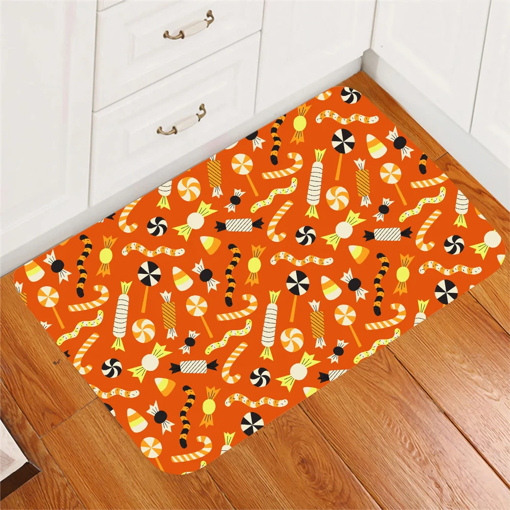 

CLOOCL Fashion Indoor Outdoor Carpet Trick or Treat Candy Pattern 3D Print Welcome Rug Halloween Party Rug Decoration