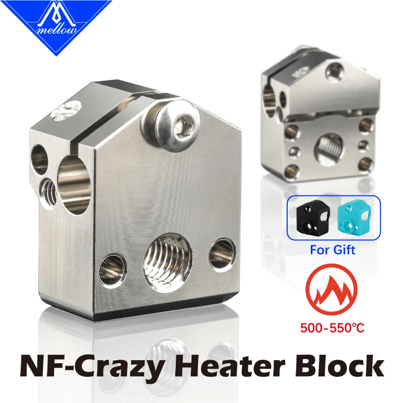 Cobre de Qualidade Superior Mellow-bloco de Aquecedor Louco para Impressora 3d Nf-crazy Hotend para Ender Pro Alfawise nf de