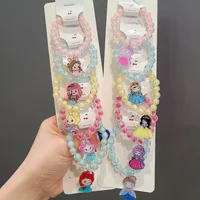 Disney Kawaii Beaded Bracelet Elsa Anna Frozen Princess Anime Jewelry Cute Sparkling Bead Bracelet Girls Kids Birthday Gifts 4
