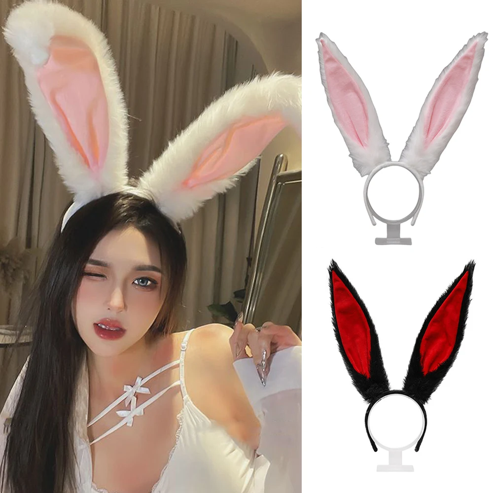 

Cosplay Rabbit Ears Hairbands Women Fluffy Plush Long Rabbit Ear Hair Hoop Rabbit Girl Cosplay Headband Fashion Hair Accessories