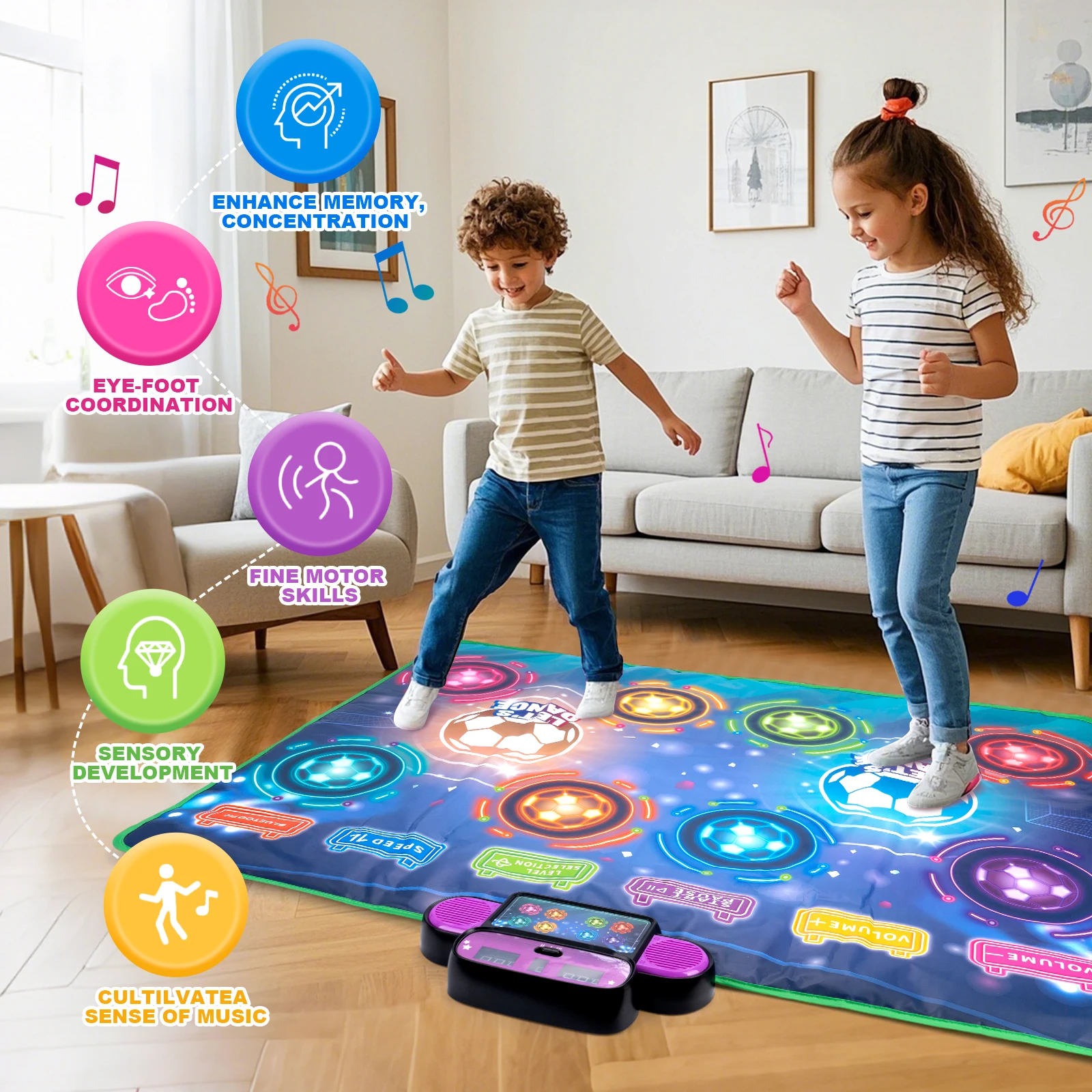 Double User Dance Mats - Non-Slip PVC Step Pads For Dance Games