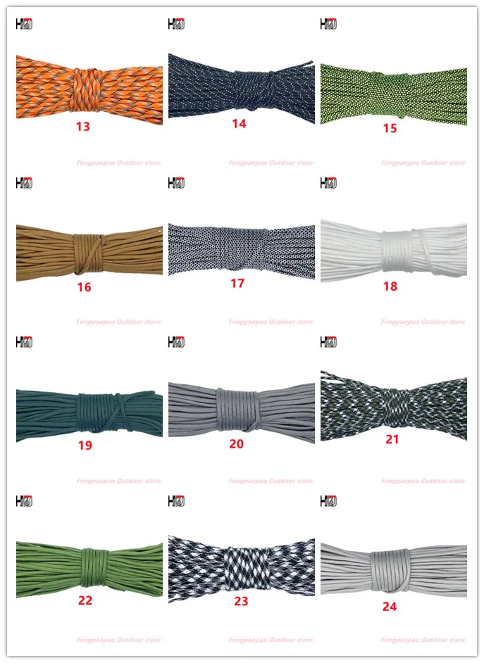 Description Picture 3 of item5 Meters Paracord for Survival Dia.4mm 7 Stand Cores Parachute Cord Lanyard Outdoor Tools Camping Rope Hiking Clothesline