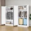 Wardrobe Closet with 2 Doors, 72" Metal Clothing Storage Cabinets with Hanging Rod, Bedroom Armoires Laundry Room and Office Cl 5