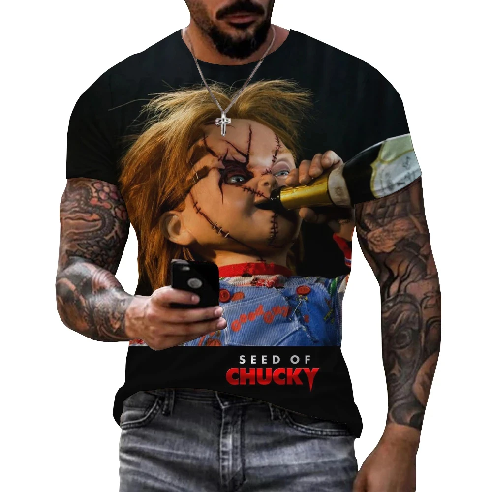 

Men and Women Summer Casual Top Horror Movie Print 3D T-shirt Harajuku Street Clothing Personalized Horror Game Pattern T-shirts