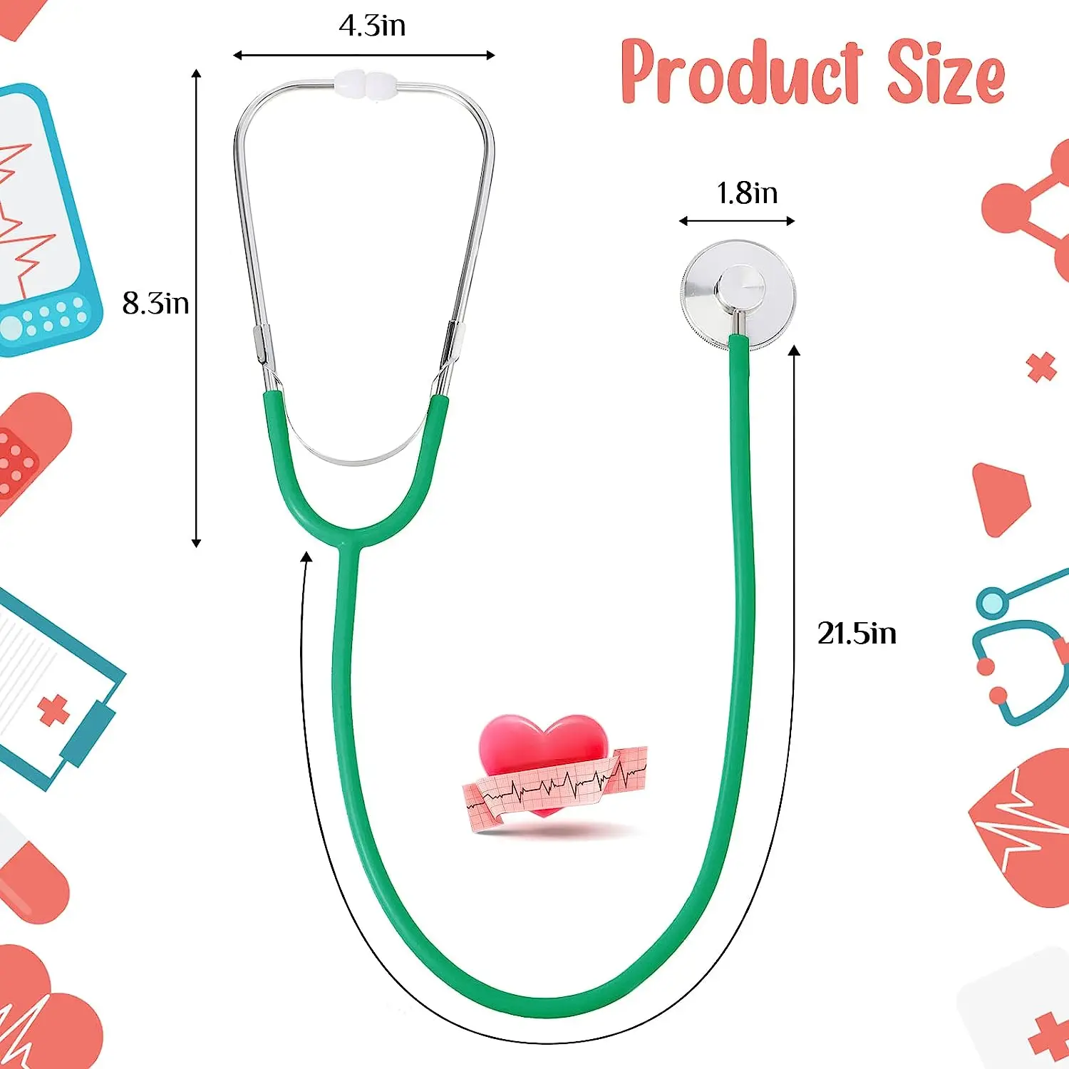 Kids Stethoscope Toy Working Nursing Real Stethoscope Doctor Kit for Kids Role Play Pretend Game Doctor Nurse Costume Accessory 3