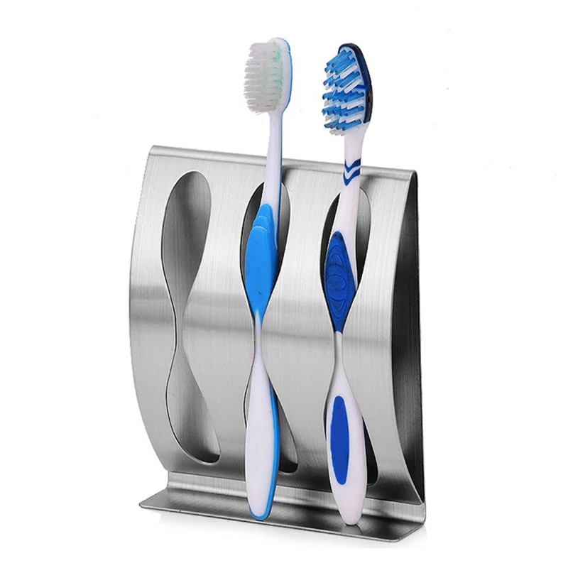 Toothbrush Shaver Holder Rustproof Polished Stainless Steel Organizer Sticky Wall Mounted Bathroom Shower Toothbrush Shelf