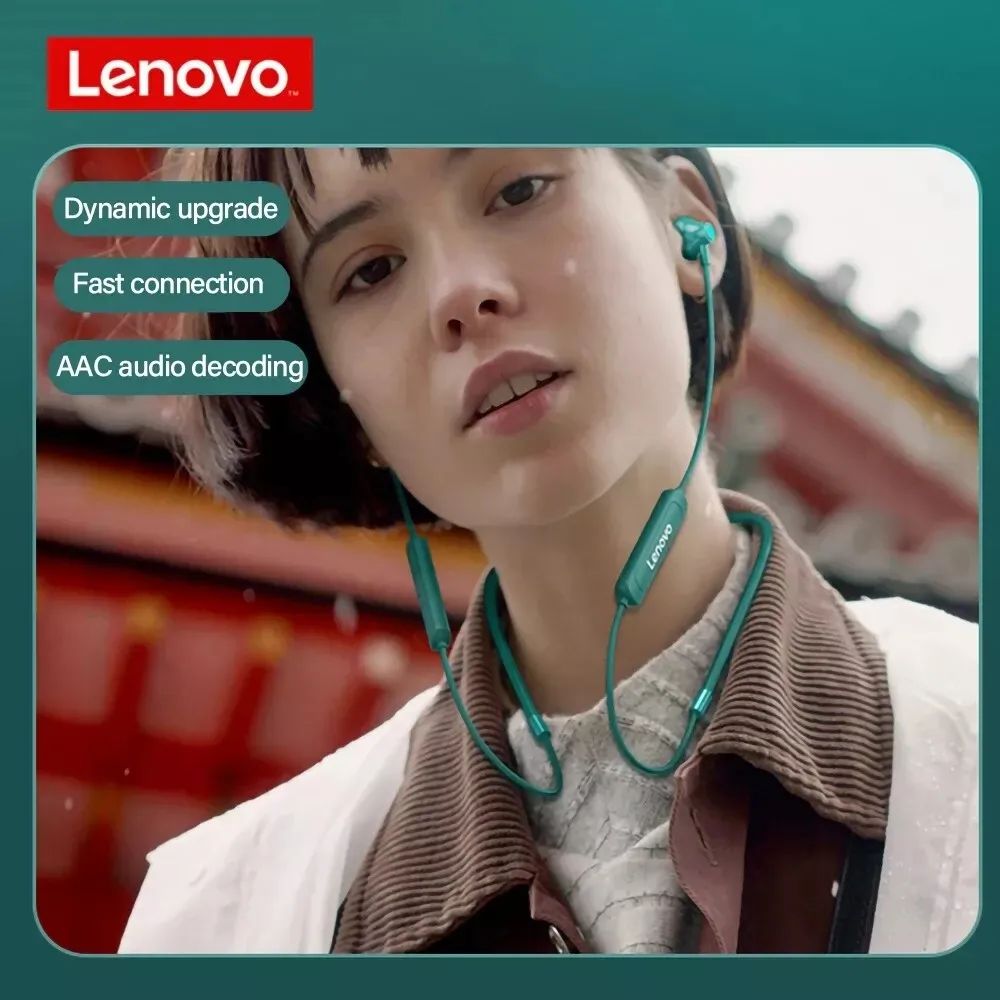 Original Lenovo SH1 Wireless Headphones Bluetooth Earphones Sport Earbuds Magnetic Neckband Headset With Microphone Earpods New 4