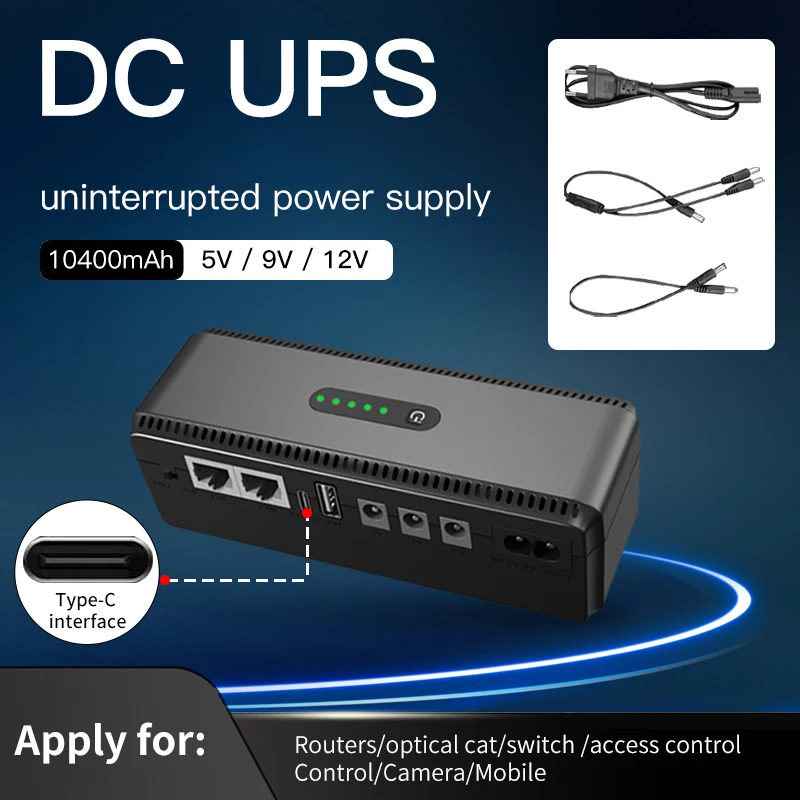 Tapy-c DC UPS Mini Uninterruptible Power Supply Battery Backup 10400mah 18W 5v 9v 12v Router Modem Wifi Switch Home Eu Plug dc power supply,uninterruptible power supply,portable ups,mini ups