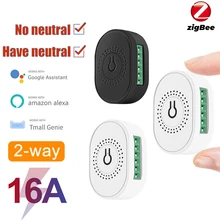 

Homebata Tuya ZigBee Mini Smart Switch Module Relay Smart DIY Breaker Support 2 Way Control For Smart Life Alexa Google Home