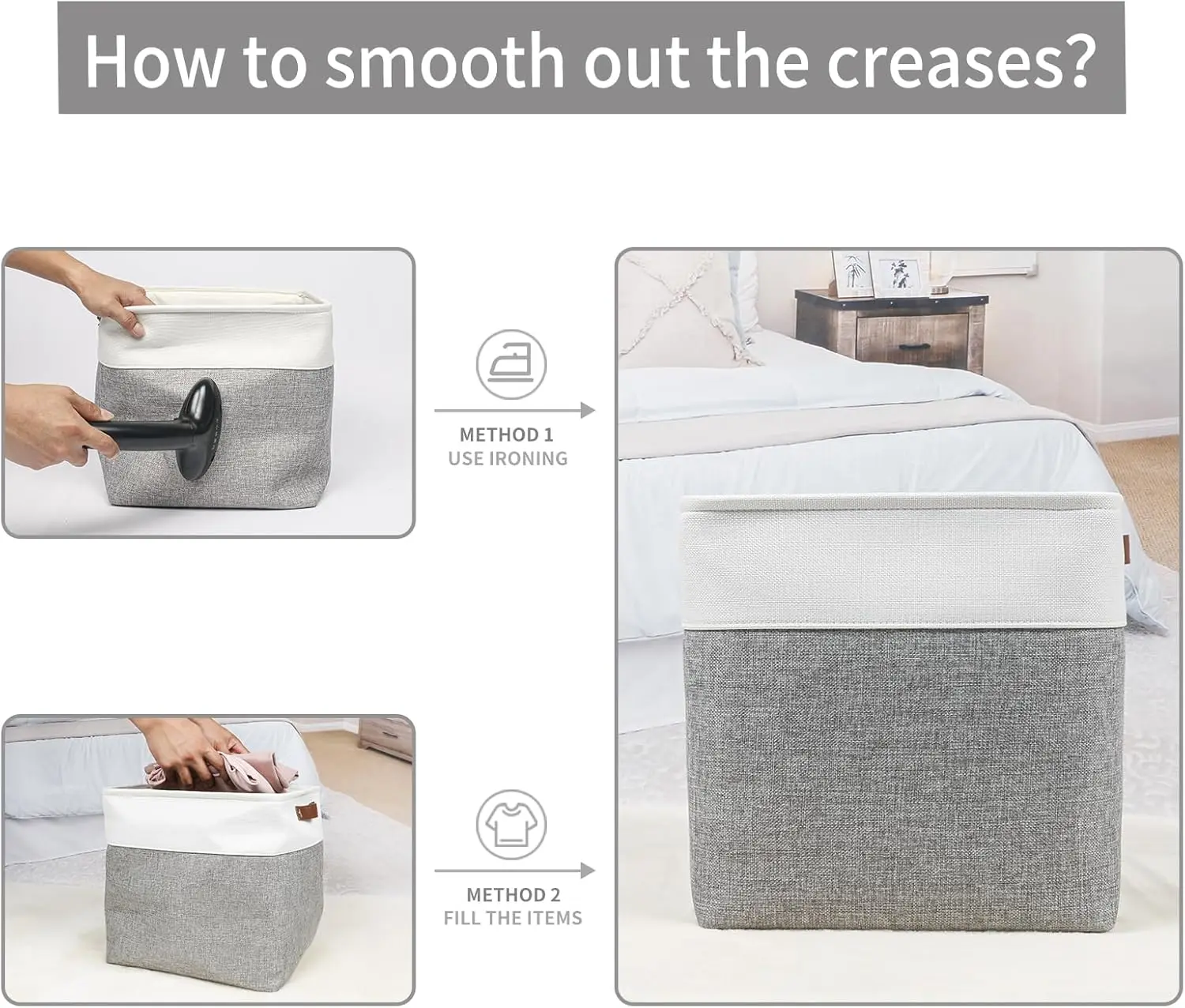 Cube Storage Bins, Collapsible Fabric Storage Box, Closet Baskets with Handles for Organizing, Shelf, Toys, Clothes 6