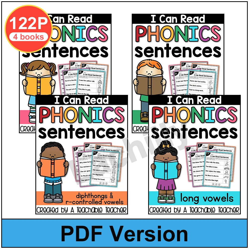4 books kindergarten english i can read sight word sentences worksheets toy teaching aids for kid age 2 6years pdf file aliexpress