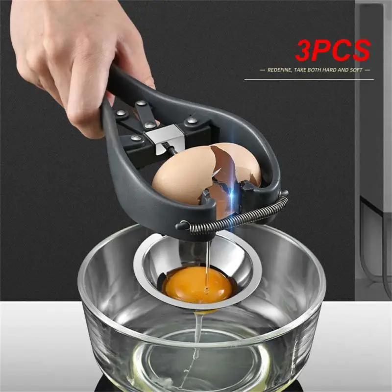 

3PCS Stainless Steel Egg Opener Egg Opener Shelling Kitchen Tool Egg Yolk Egg White Separator Household Kitchen Essentials