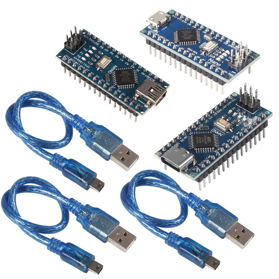 5 Pezzi Nano V3.0 ATmega328P CH340C – Scheda Microcontrollore USB Per Arduino, Fai Da Te