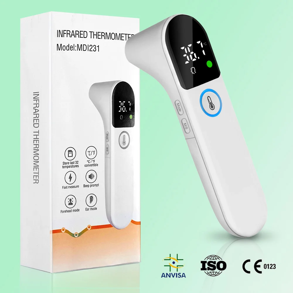 Forehead Ear Digital Thermometer Electronic Non Contact LED Thermometer For Body Baby Adult Household Fever IR Termometro
