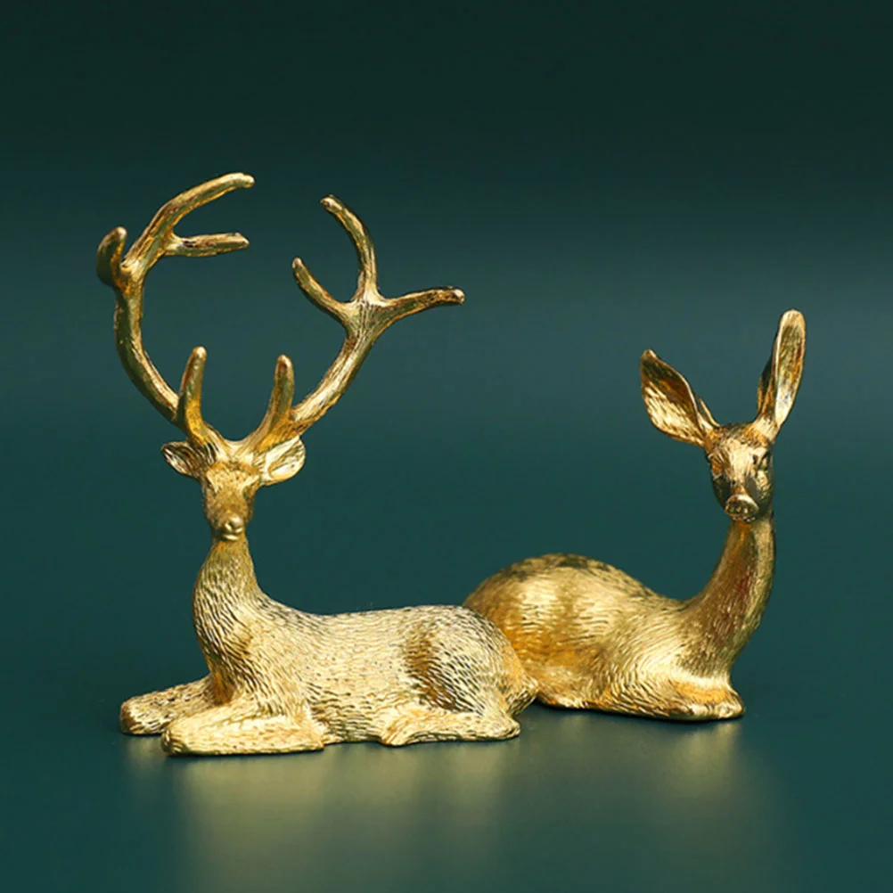 

2 Pcs Decorations for Home Christmas Living Room Furniture Set Centerpiece Dining Table Metal Reindeer Holder