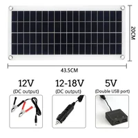 Panneau solaire 12V DC 5V USB Type-C, Kit de charge portable et flexible, système léger pour téléphones, voiture, camping, randonnée, banques d'alimentation IP65 4
